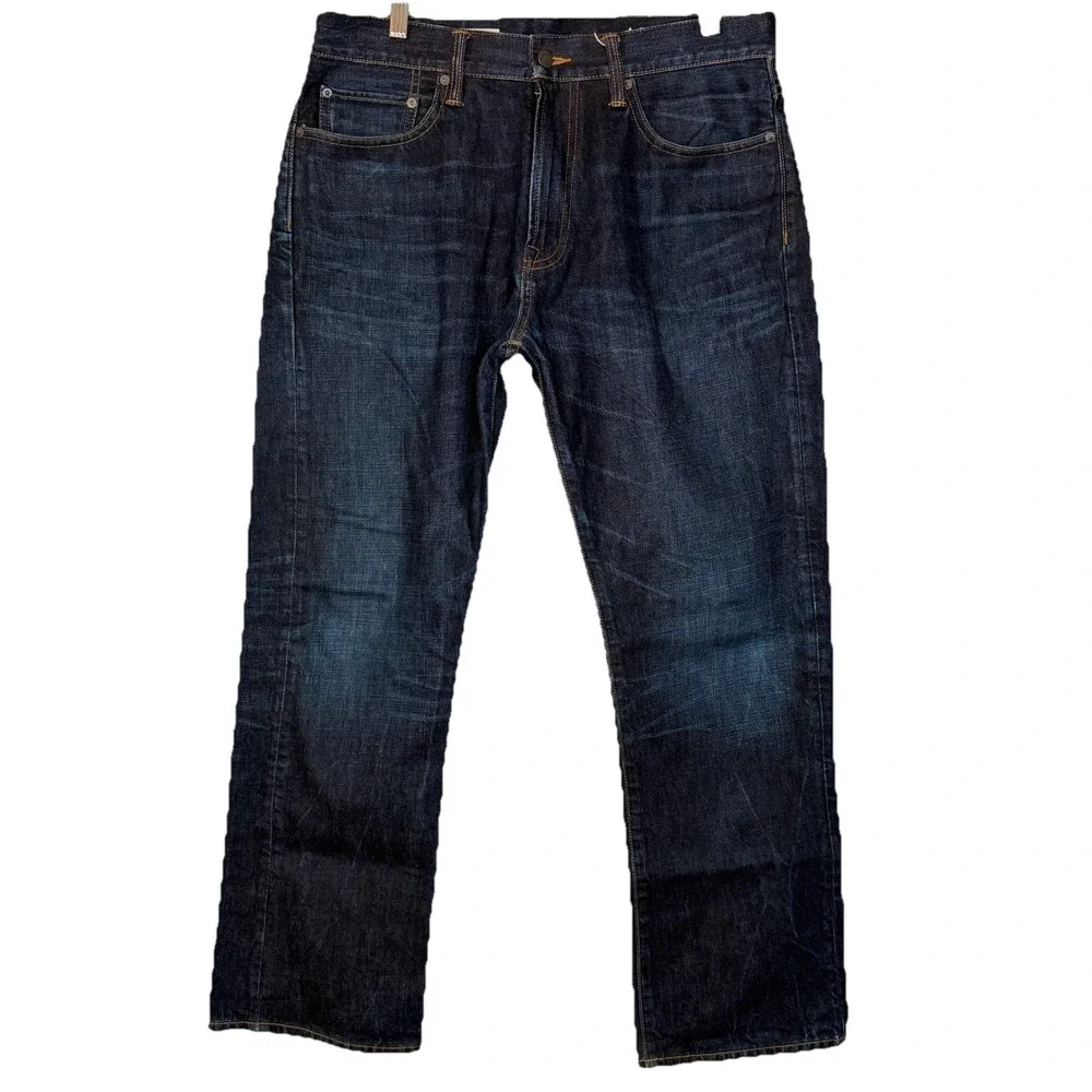 Gap 1969 men's Denim relaxed fit dark blue Wash SZ-33X32 fits 34X31‎ 100% Cotton